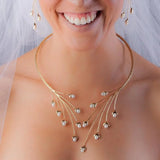 Copper Weave Torques Necklaces Women Pearl Statement Choker