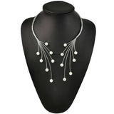 Copper Weave Torques Necklaces Women Pearl Statement Choker