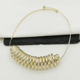 Spring Metal Chunky Choker Collar Necklace for Women Statement Jewelry