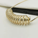 Spring Metal Chunky Choker Collar Necklace for Women Statement Jewelry
