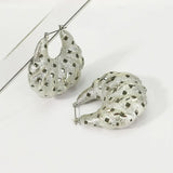 Copper Thick Hoop Earrings Bag Shape Statement Jewelry