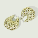 Copper Thick Hoop Earrings Bag Shape Statement Jewelry