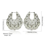 Copper Thick Hoop Earrings Bag Shape Statement Jewelry