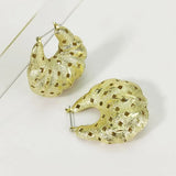 Copper Thick Hoop Earrings Bag Shape Statement Jewelry