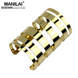 Hollow Big Bracelets Manchette Statement Jewelry Open Cuff Bangles Bracelets