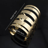 Hollow Big Bracelets Manchette Statement Jewelry Open Cuff Bangles Bracelets