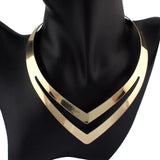 Punk V Shape Torques Choker Bib Collar Necklace for Women