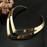 Punk V Shape Torques Choker Bib Collar Necklace for Women
