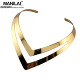 Punk V Shape Torques Choker Bib Collar Necklace for Women