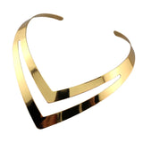 Punk V Shape Torques Choker Bib Collar Necklace for Women