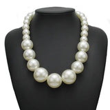 Pearl Choker Necklace Big Beads Statement Bride Party Beaded