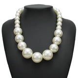Pearl Choker Necklace Big Beads Statement Bride Party Beaded