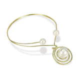 Indian Big Simulated Pearl Torques Necklaces Punk Statement