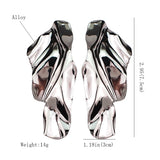 Statement Metal Stud Earrings for Women Big Jewelry Gift