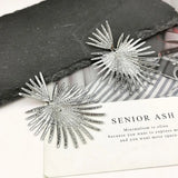 Statement Metal Stud Earrings for Women Big Jewelry Gift