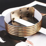 Leather Statement Choker Necklace For Women African Jewelry