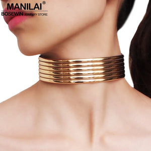 Leather Statement Choker Necklace For Women African Jewelry