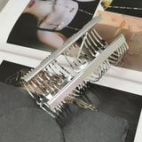Big Hollow Alloy Cuff Bangles Women Party Bracelets