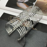 Big Hollow Alloy Cuff Bangles Women Party Bracelets