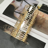 Big Hollow Alloy Cuff Bangles Women Party Bracelets