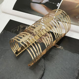 Big Hollow Alloy Cuff Bangles Women Party Bracelets