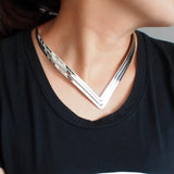 3 Layer Bright Metal Weld Bib Women Necklaces