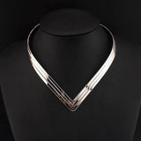 3 Layer Bright Metal Weld Bib Women Necklaces