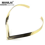 3 Layer Bright Metal Weld Bib Women Necklaces