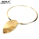 Oval Metal Statement Chokers Necklaces For Women