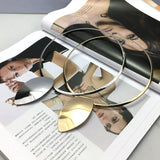 Oval Metal Statement Chokers Necklaces For Women