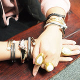 Punk Alloy Crystal Bangles Bracelets For Women Statement