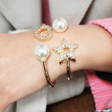 Punk Alloy Crystal Bangles Bracelets For Women Statement