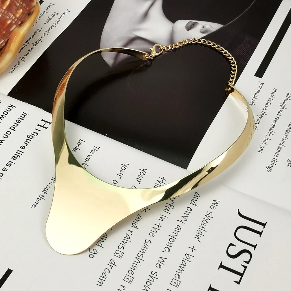 Punk Metal Torques Choker Necklaces Women Jewelry