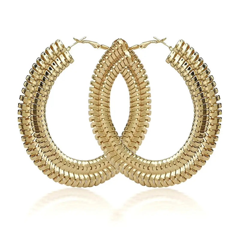 Punk Wide Chain Hoop Earrings Statement Brincos Jewelry