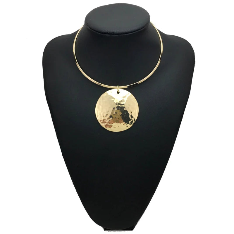 Punk Women Collar Choker Necklace Metal Pendants Statement Necklaces