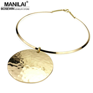 Punk Women Collar Choker Necklace Metal Pendants Statement Necklaces
