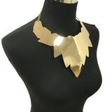 Alloy Statement Necklace Steampunk Leaf Choker
