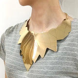 Alloy Statement Necklace Steampunk Leaf Choker