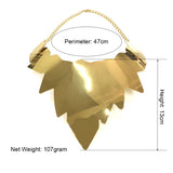 Alloy Statement Necklace Steampunk Leaf Choker
