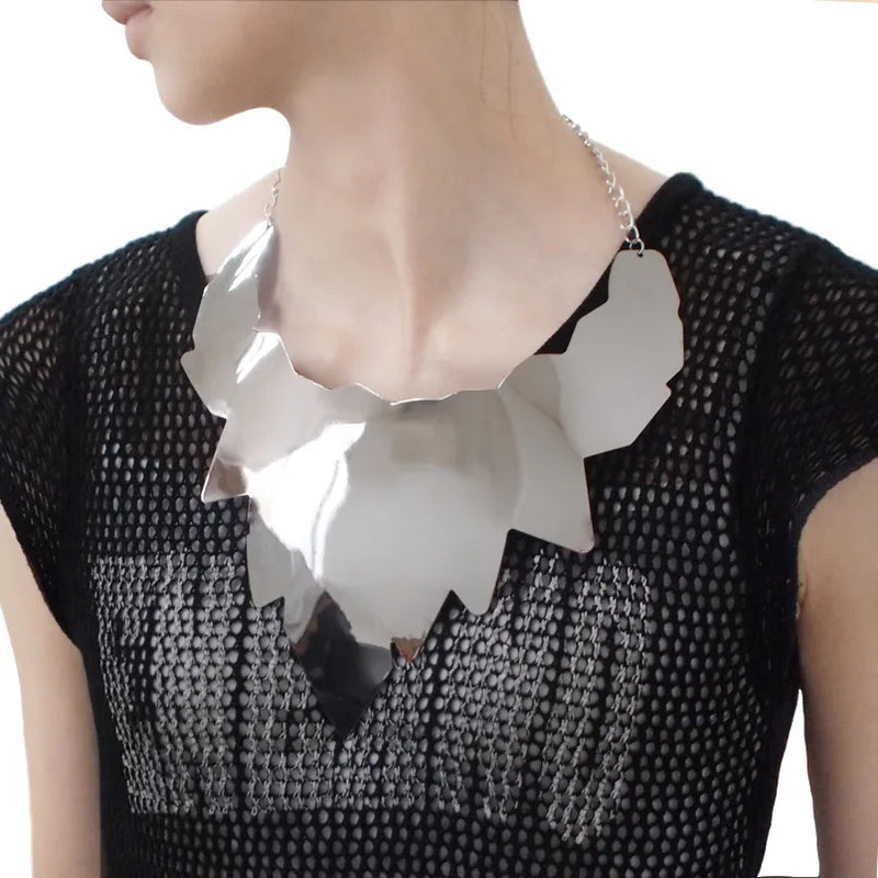 Alloy Statement Necklace Steampunk Leaf Choker