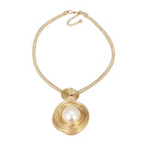 Simulated Pearl Choker Necklace for Women Statement Jewelry