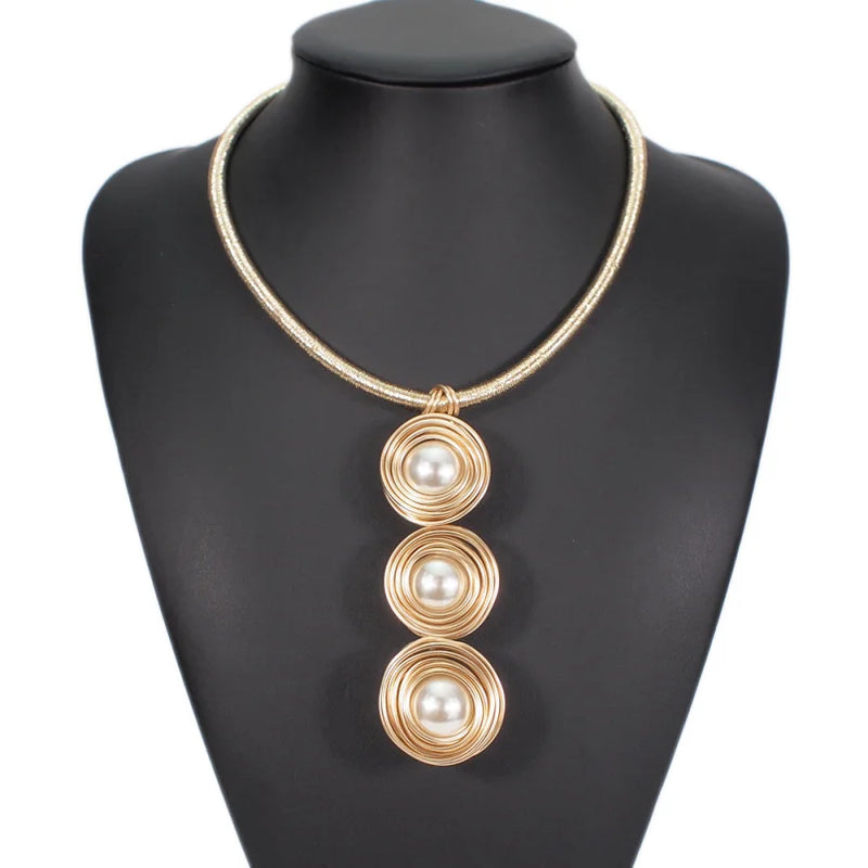 Simulated Pearl Choker Necklace for Women Statement Jewelry