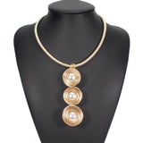 Simulated Pearl Choker Necklace for Women Statement Jewelry