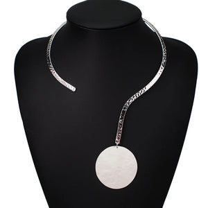 Alloy Torques Choker Necklaces Punk Metal Choker Bib Collar
