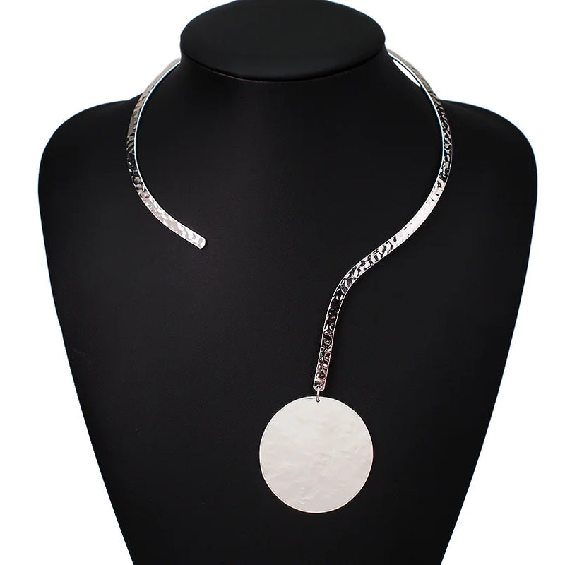 Alloy Torques Choker Necklaces Punk Metal Choker Bib Collar