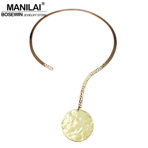 Alloy Torques Choker Necklaces Punk Metal Choker Bib Collar