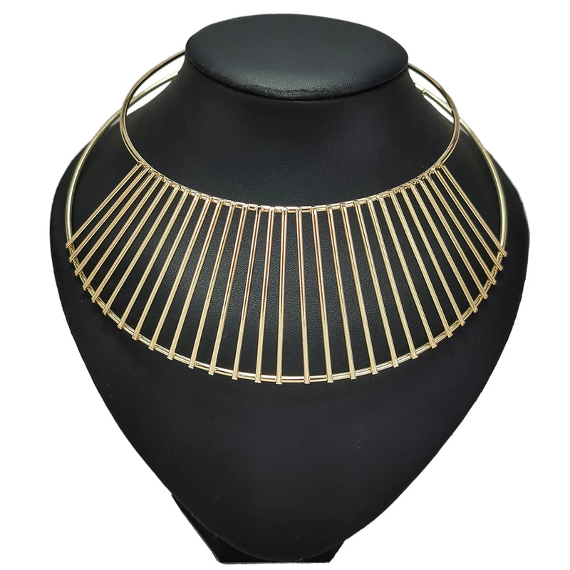 Indian Metal Torques Neck Bib Choker Necklace Statement Jewelry