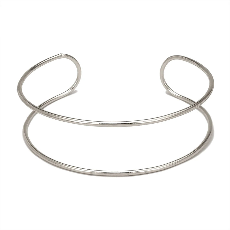 Metal Line Rigid Chocker Bib Neck Torques Choker Necklaces