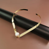 Torques Choker Necklace For Women Statement Wide Metal Collar Jewelry