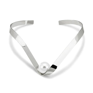 Torques Choker Necklace For Women Statement Wide Metal Collar Jewelry